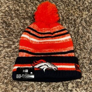 New Era NFL Denver Broncos Striped Orange and Black Beanie
